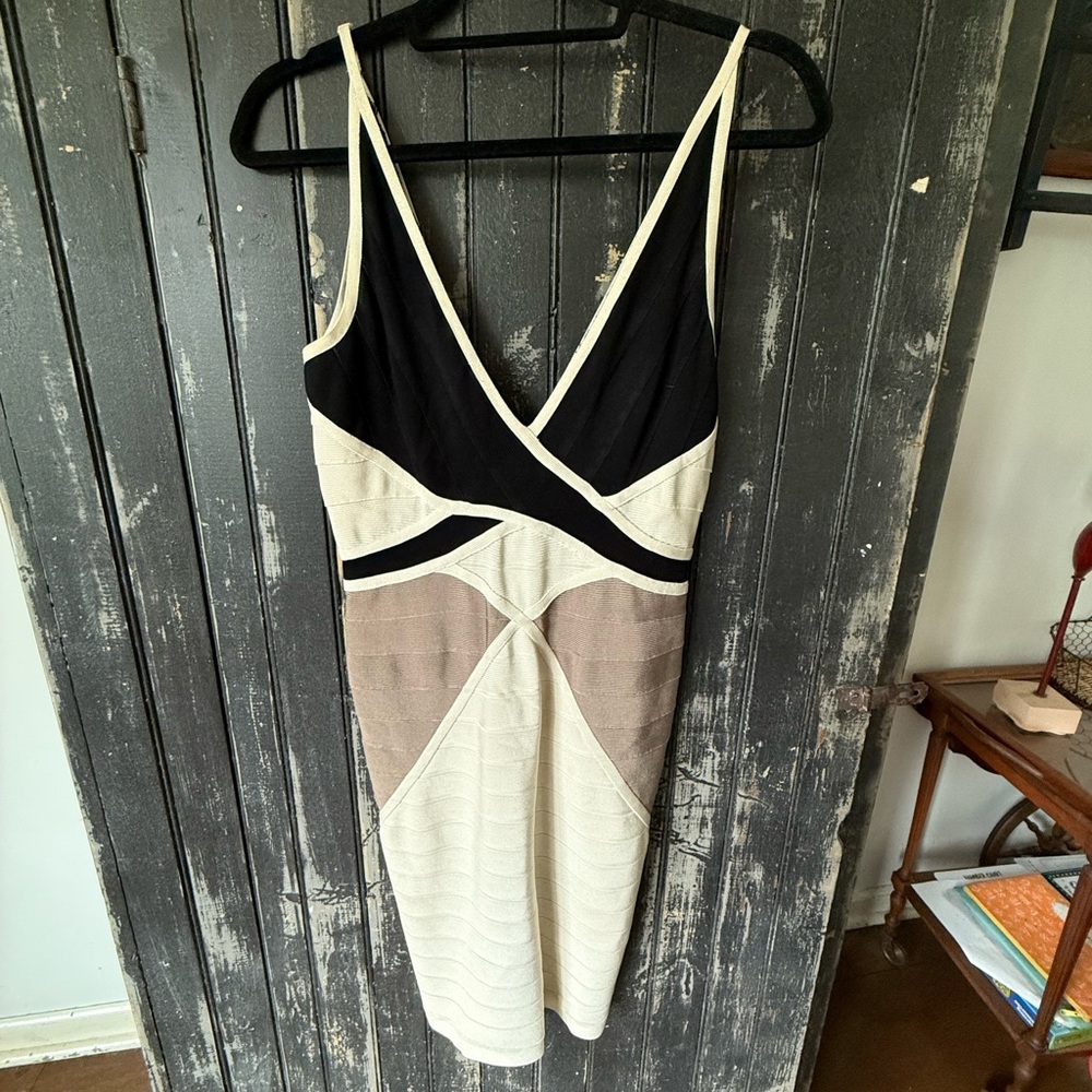 Herve Leger Spaghetti Strap Bandage Dress